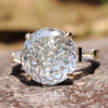12.00 MM Unique Portuguese Cut with Tapered Baguette Three Stones Engagement Ring