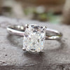 1.97 TCW Cushion Cut Moissanite Hidden Halo Engagement Ring