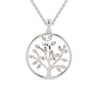 0.16 TCW Round Cut Moissanite Pendant, Life of tree Pendant Set