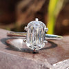 Cushion Criss Cut Colourless Moissanite Solitaire Ring 2.5 CT