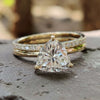 2.61 TCW Trillion Cut Classic Solitaire Moissanite Bridal Set