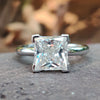 2.68 CT Classic Princess Cut V-Prong Classic Moissanite Solitaire Ring
