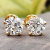 Classic Pair of 2.06 TW Round OEC Lovely Five Prong Moissanite Stud Earrings