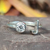 Round Brilliant Cut Moissanite Personalised Initial Alphabet Letter Ring
