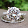 4.64 TCW Antique Octagon Cut Colorless Moissanite Wedding Ring Set