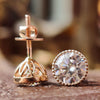 1.94 TCW Round Cut Classic Milgrain Detailing Moissanite Stud Earrings