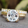 Classic Cathedral 1.60 CT Cushion Divine Lovely Moissanite Bridal Set