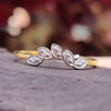 Marquise Outline Round Brilliant Cut Five Stone Moissanite Wedding Band