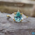 cyan blue pear moissanite jewelry