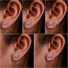 1.0-4.0 TCW Round Lab-Grown Diamond Stud Earrings, Six Prong