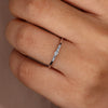 Round and Baguette Cut Lab Grown Diamond Promise Ring