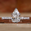 Pear Cut Lab Created Diamond Pave Engagement Ring for Women