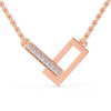 0.11 TCW Round Brilliant Cut Classic Chevron Style Charm Wedding Pendant