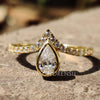 0.77 TCW Pear Cut Upside Down Bezel Set Moissanite Ring