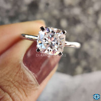 cushion cut moissanite engagement ring - diamondrensu