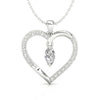 0.46 TCW Marquise Moissanite Pendant, Heart Shape Wedding Pendant