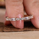 Baguette and Round Lab Grown Diamond Wedding Band, 0.69 TW Lab Created Diamond Half Eternity Band, Stackable Band