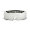 Unique 0.08 CT Baguette Cut Brushed Finish Dazzling Men's Wedding Band