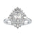 Vintage Style 1.56 TW Oval Cut Cluster Halo Moissanite Ring