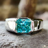 3.42 TCW Radiant Baguette Moissanite Three Stone Men's Moissanite Ring