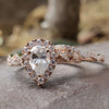 2.06 TCW  Elegant Pear Cut Twisted Shank Moissanite Wedding Set