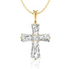 1.29 TCW Princess and Tapered Baguette Moissanite Cross Cross Wedding Pendant