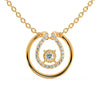 Unique 0.26 TCW Round Brilliant Cut Classic Open Circle Charm Wedding Pendant
