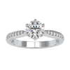 Tapered Shank 1.30 TCW Round Moissanite Pave Set Wedding Ring