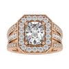 Trio Split Shank, 3.82 TCW Cushion Cut Vintage Style Engagement Ring
