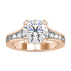 3.68 TCW Round Cut Moissanite Tapered Pave Channel Setting Engagement Ring