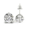 6.00 MM Round Moissanite Lovely Three Prong Martini Stud Earrings