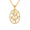 0.06 DEW Round Cut Life of Tree Unique Moissanite Wedding Pendant Set