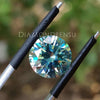 3.29 CT Round Brilliant Cut Cyan Blue Loose Moissanite