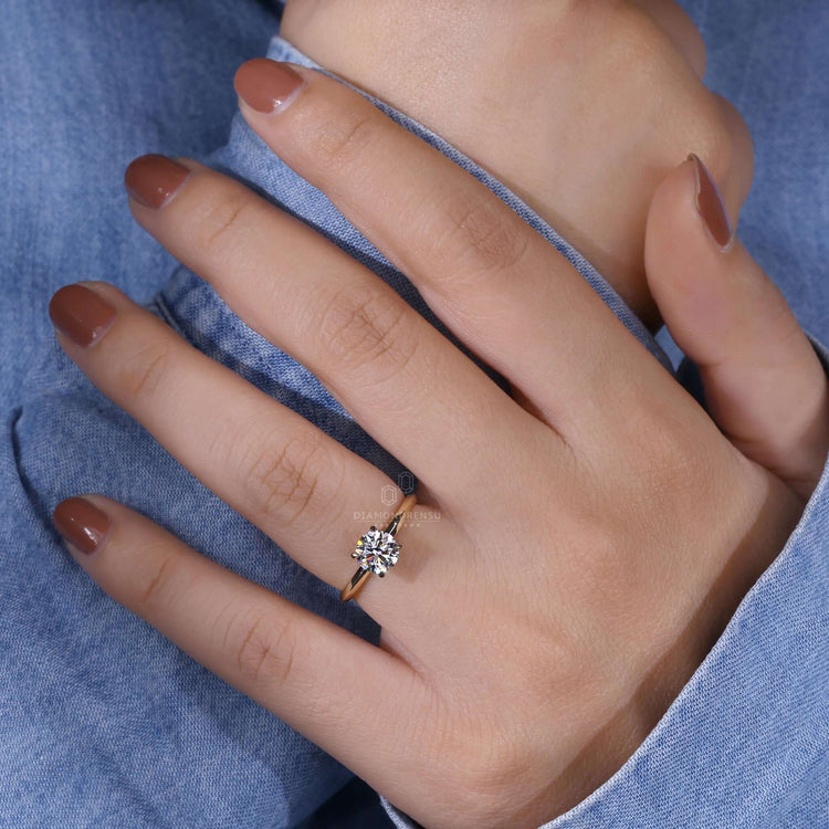 Round Cut Lab-Grown Diamond Solitaire Ring 0.9 CT