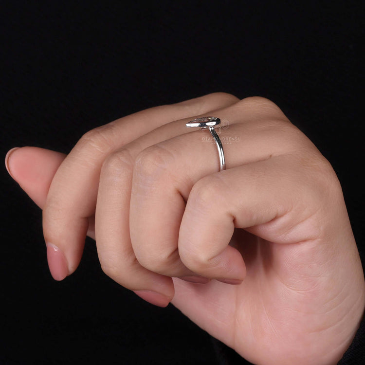 Pear Cut Lab-Grown Diamond Bezel Solitaire Ring 1 CT