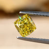 Fancy Yellow Cushion Lab Grown Diamond, 1.01 CT Cushion Cut VS Clarity Lab Grown Diamond for Custom Jewelry