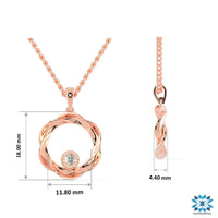 0.10 TCW Round Brilliant Cut Amazing Twisted Style Moissanite Wedding Pendant