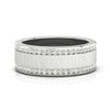 Double Row 0.64 TCW Round Cut Channel Set Unique Men's Wedding Band