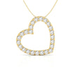 1.20 TCW Round Cut Moissanite Unique Heart Outline Wedding Pendant Necklace