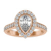 1.53 TCW Pear Cut Lovely Moissanite Halo Engagement Ring, Wedding Ring