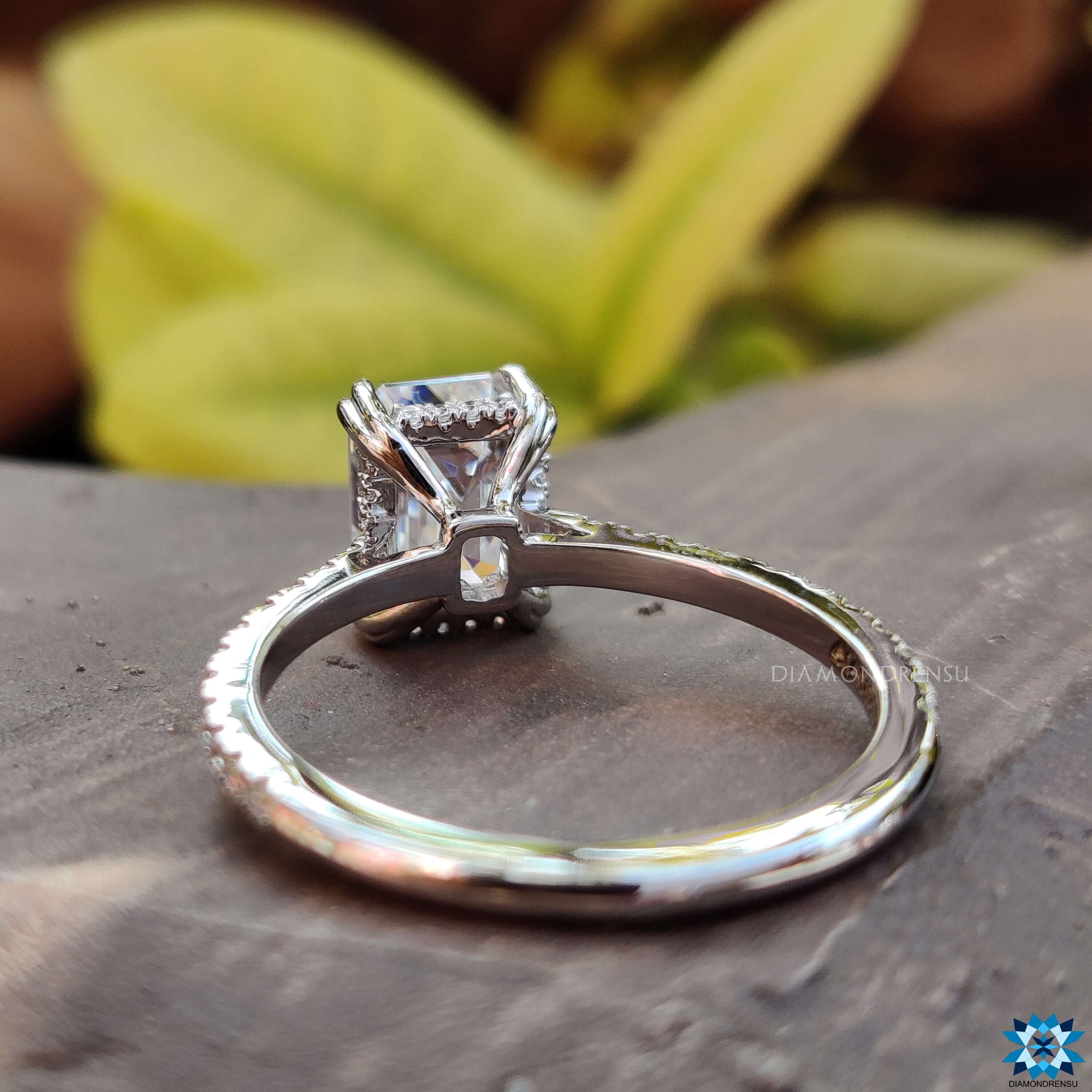 15.00 CT Solitaire Emerald Cut Moissanite Engagement Ring, Diamond Ring, sale 14K Solid Gold Ring, Double Claw Prong Ring, Unique Wedding Ring