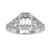 Unique 1.74 Emerald Cut Spilt Shank Moissanite Engagement Ring