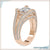 3.06 TW Trillion Cut Split Shank Hidden Halo Wedding Ring