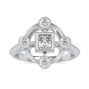 Unique 0.60 TCW Princess and Round Cut Vintage Style Engagement Ring