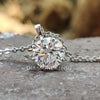 1.53 CT Round Brilliant Cut Eight Prong Solitaire Moissanite Wedding Pendant