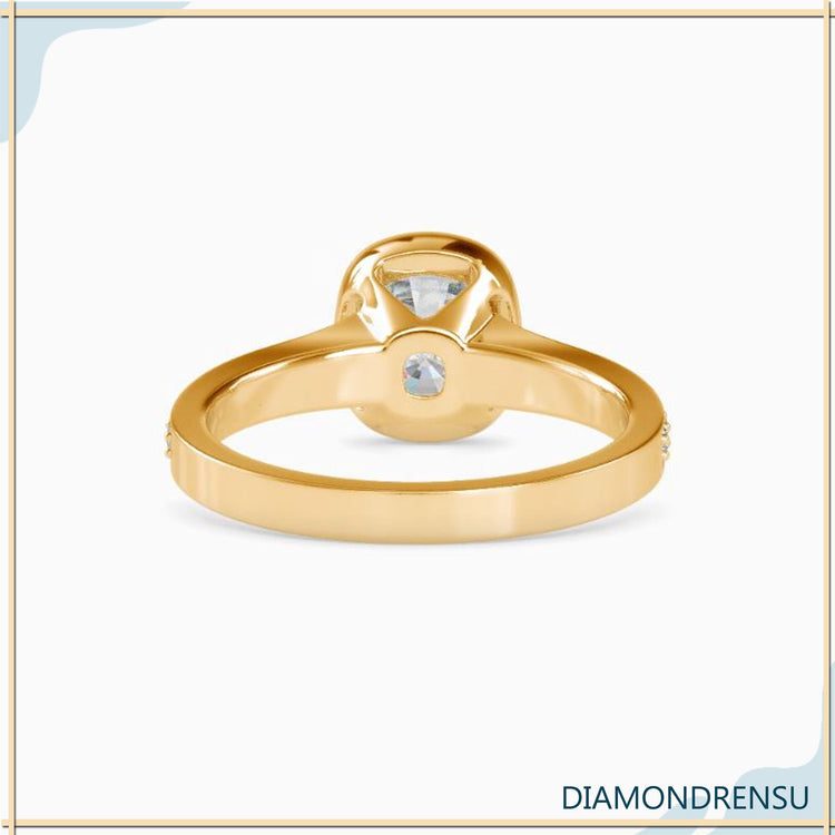 bezel set engagement ring - diamondrensu