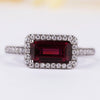 Natural Tourmaline Gemstone Engagement Ring, 1.18 CT Emerald Cut October Birthstone Ring