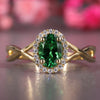 Rare Tsavorite Gemstone Engagement Ring, 0.84 CT Oval Natural Tsavorite Wedding Ring, January and May Birthstone Ring