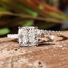 Pave Wrap 2.58 CT Cushion Brilliant Cut Moissanite Wedding Ring Set