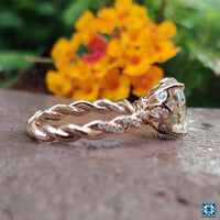 Oval Cut Moissanite Rope Pavé Ring 2.2 TCW